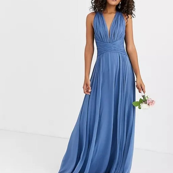 asos design bridesmaid short sleeve ruched maxi dress Jessica Angel 787 Long Formal Mermaid Fit Prom Dress